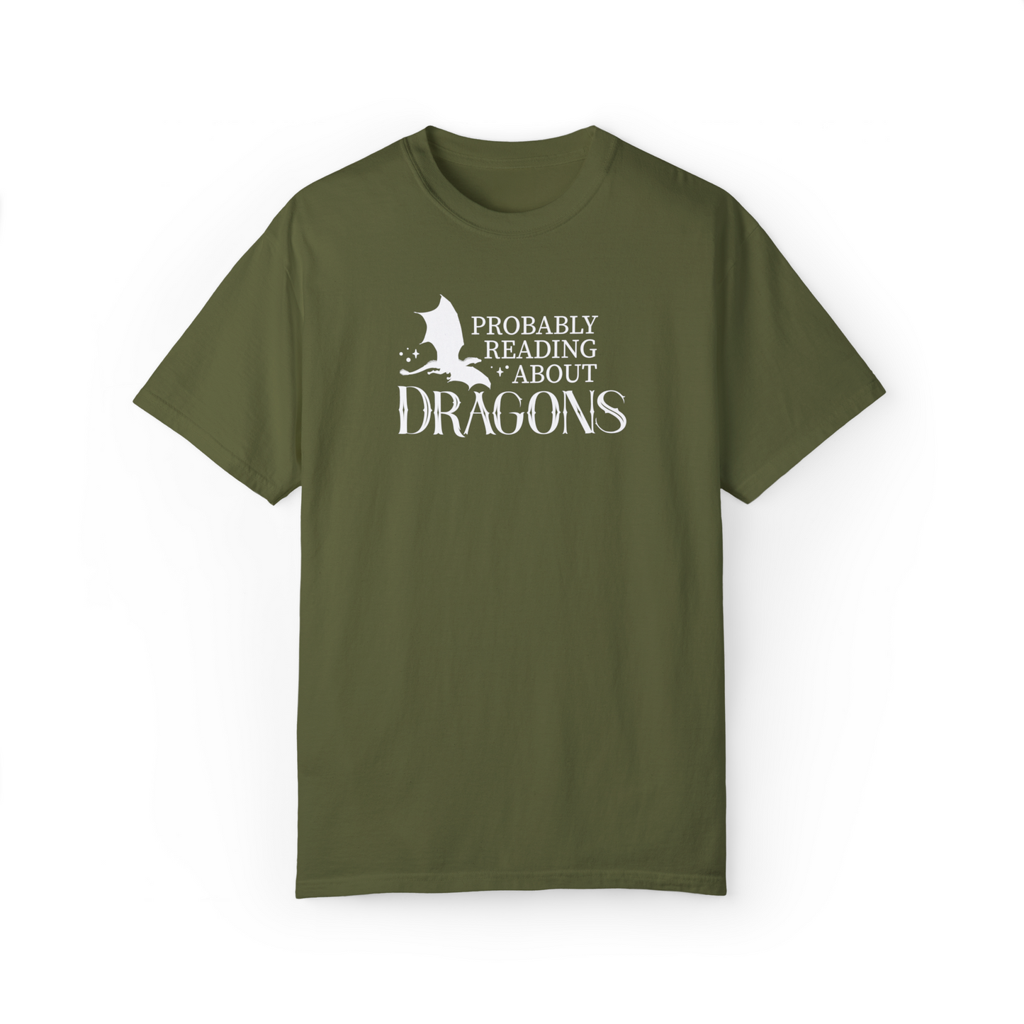 Probably Reading About Dragons T-Shirt, Fourth Wing, Gift for Librarian, Book Lover, Fantasy Book Shirt, Dragon Shirt