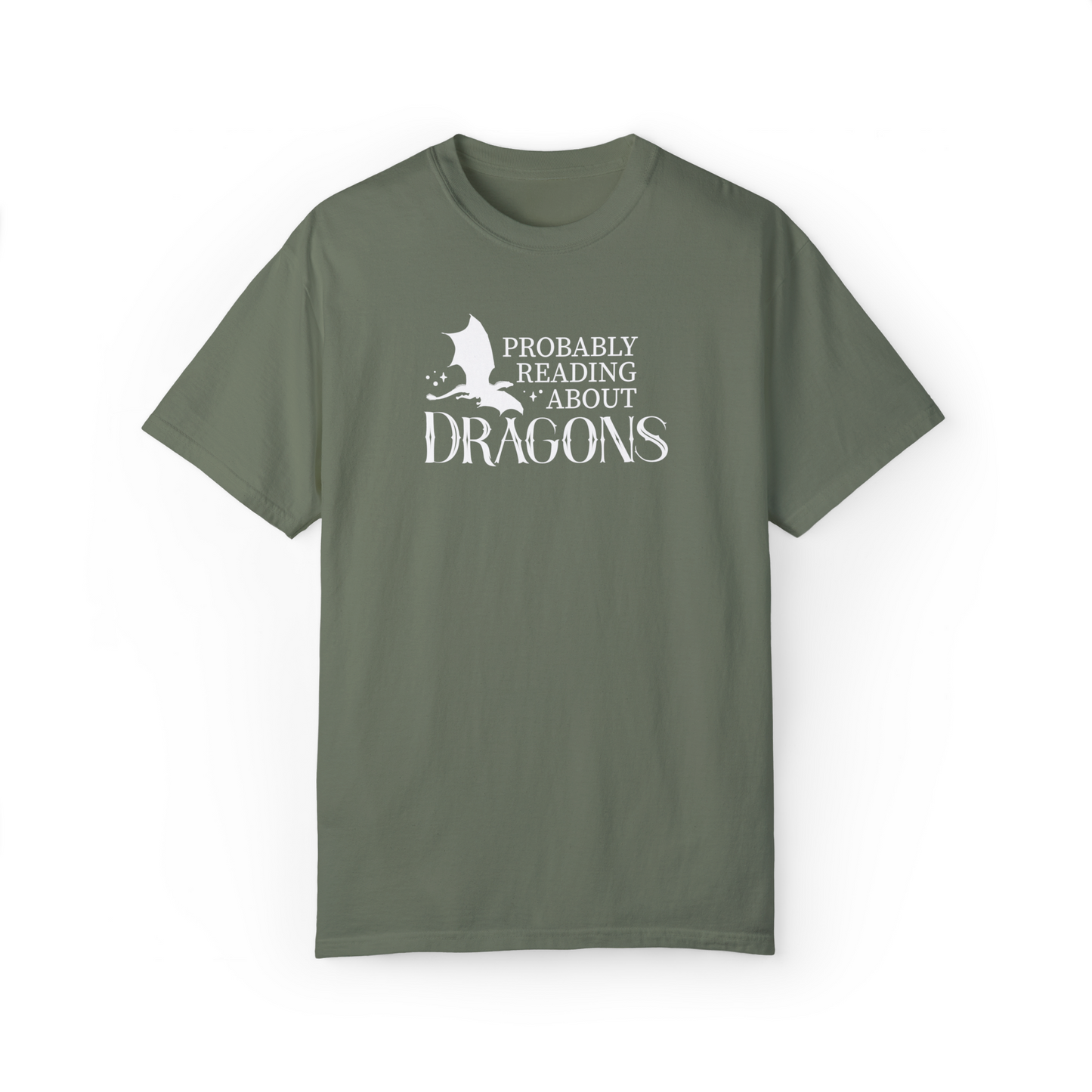 Probably Reading About Dragons T-Shirt, Fourth Wing, Gift for Librarian, Book Lover, Fantasy Book Shirt, Dragon Shirt