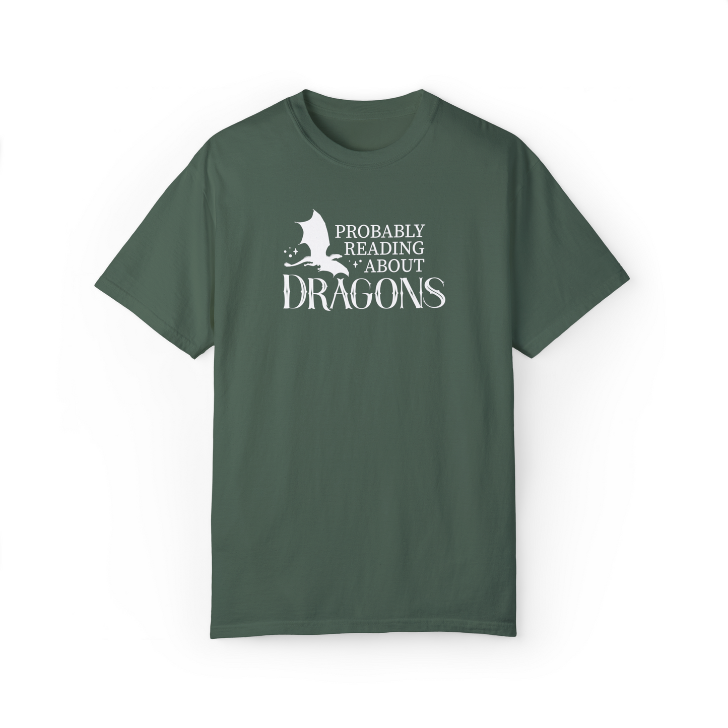 Probably Reading About Dragons T-Shirt, Fourth Wing, Gift for Librarian, Book Lover, Fantasy Book Shirt, Dragon Shirt