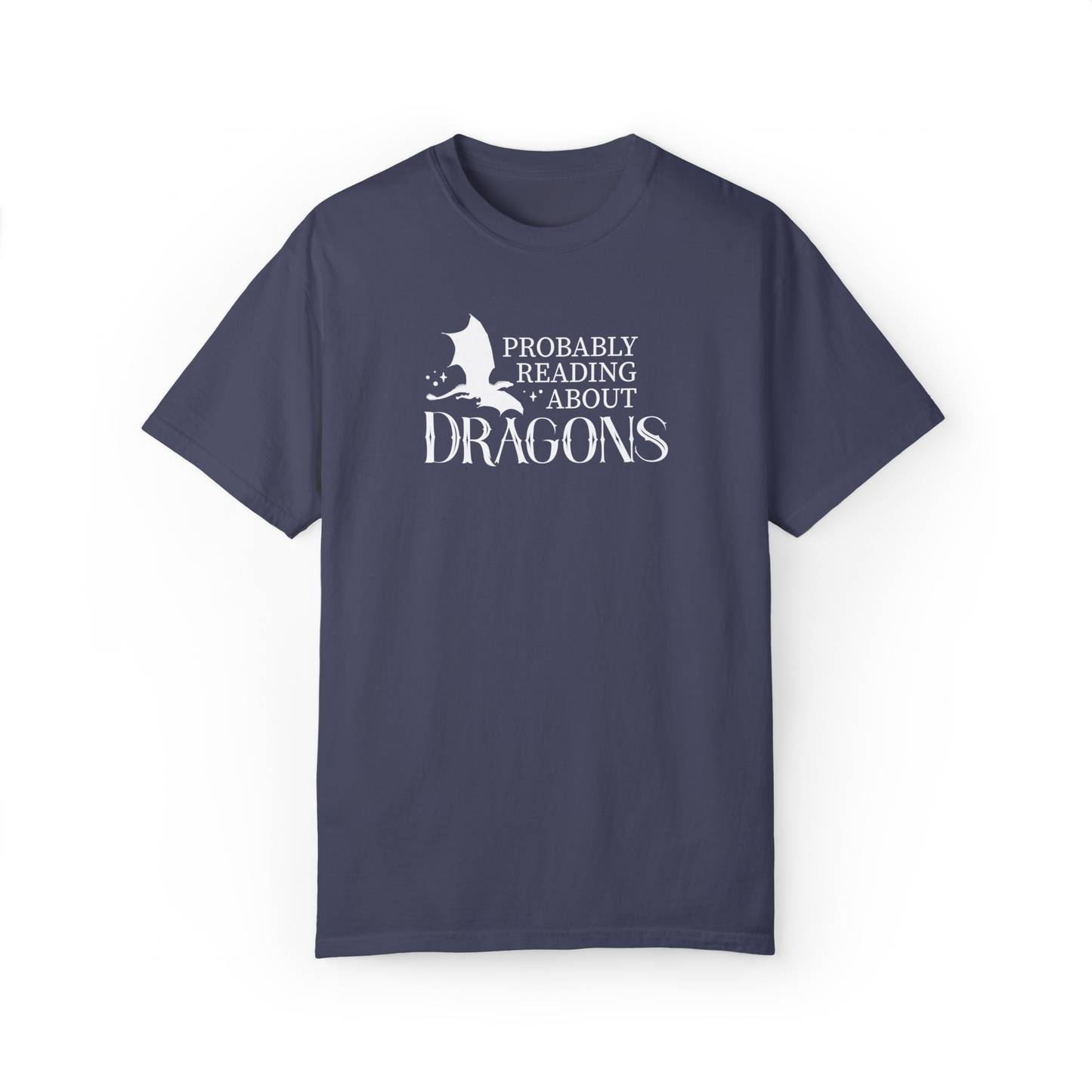 Probably Reading About Dragons T-Shirt, Fourth Wing, Gift for Librarian, Book Lover, Fantasy Book Shirt, Dragon Shirt