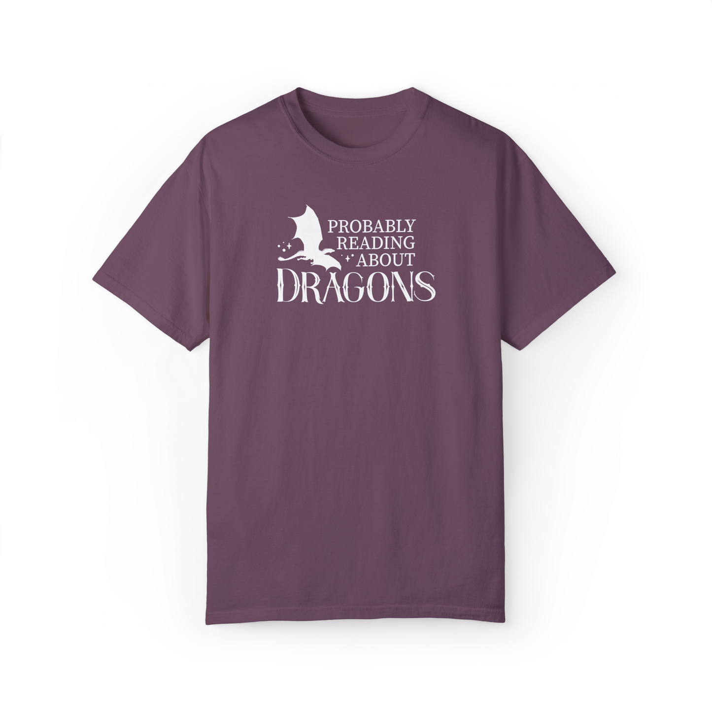 Probably Reading About Dragons T-Shirt, Fourth Wing, Gift for Librarian, Book Lover, Fantasy Book Shirt, Dragon Shirt