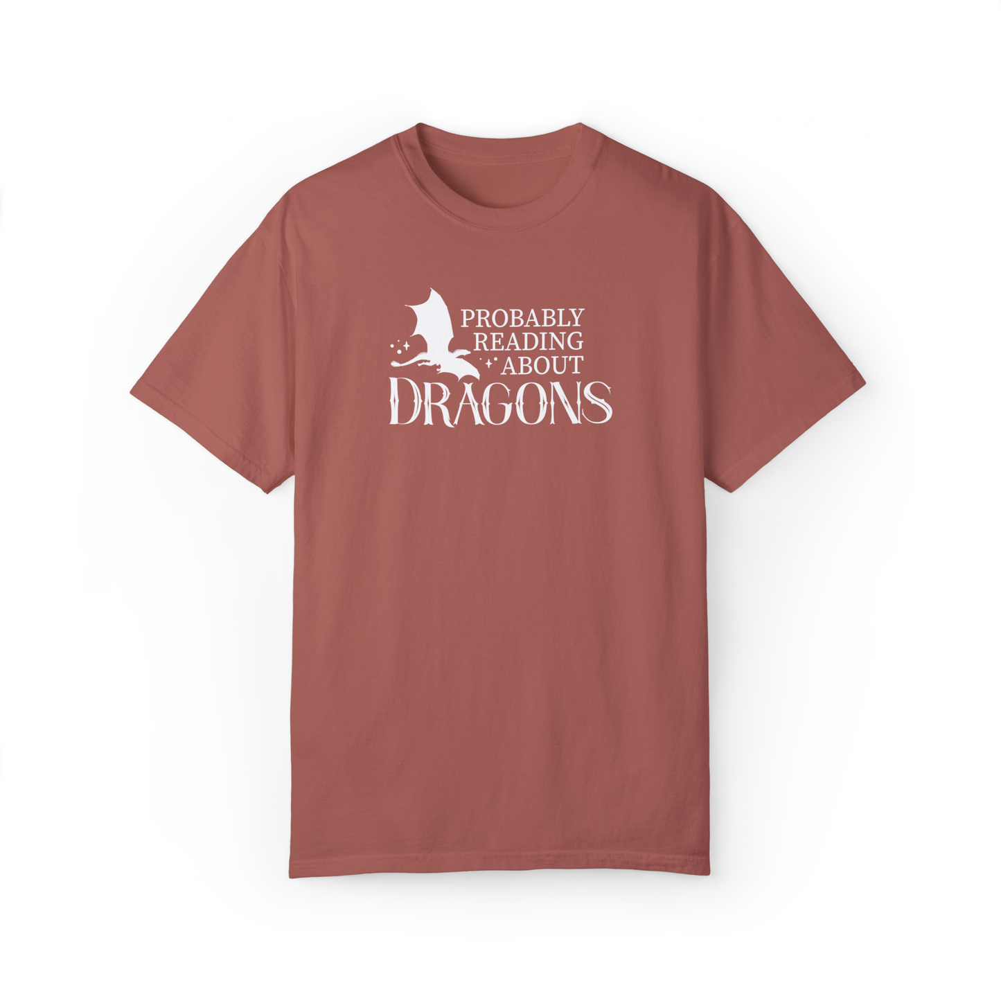 Probably Reading About Dragons T-Shirt, Fourth Wing, Gift for Librarian, Book Lover, Fantasy Book Shirt, Dragon Shirt
