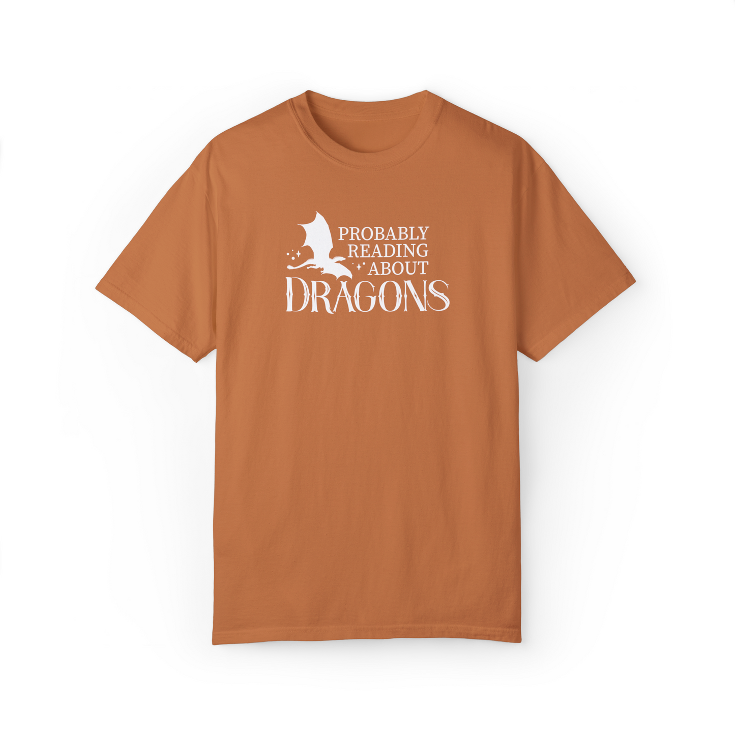 Probably Reading About Dragons T-Shirt, Fourth Wing, Gift for Librarian, Book Lover, Fantasy Book Shirt, Dragon Shirt