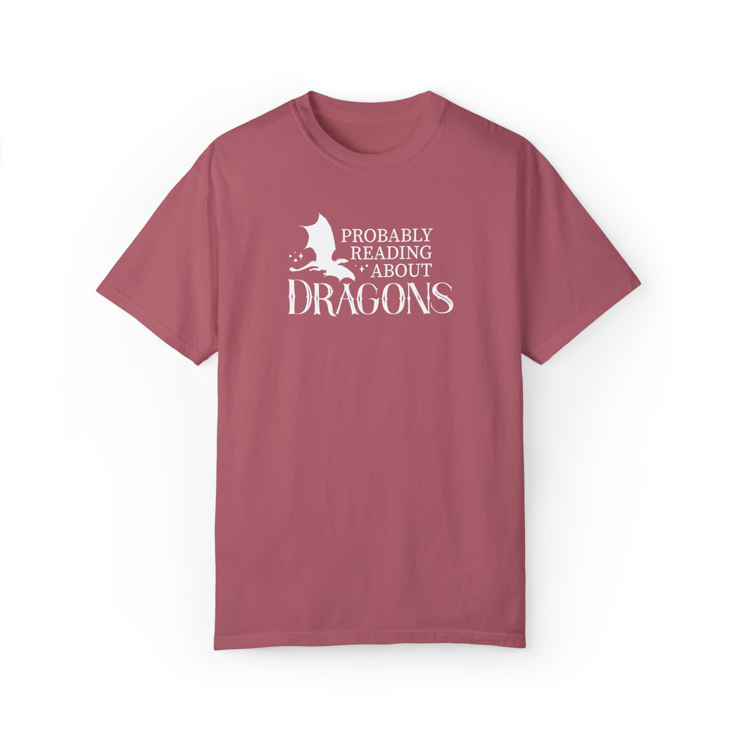 Probably Reading About Dragons T-Shirt, Fourth Wing, Gift for Librarian, Book Lover, Fantasy Book Shirt, Dragon Shirt