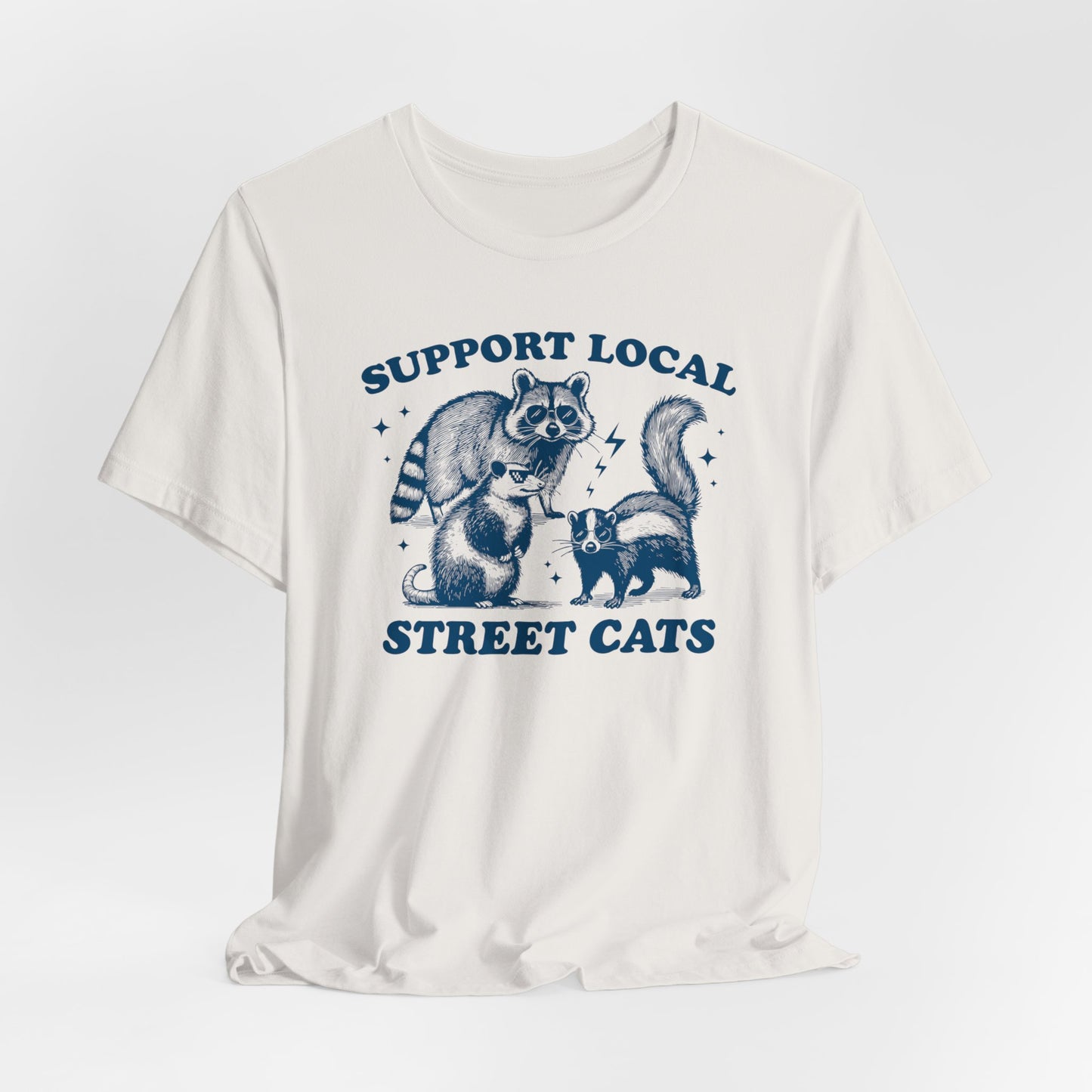 Support Local Street Cats T-shirt, Raccoon Shirt