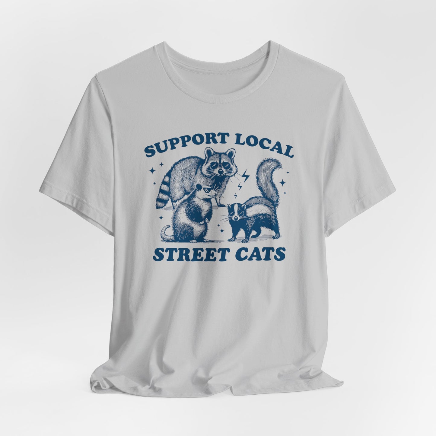 Support Local Street Cats T-shirt, Raccoon Shirt