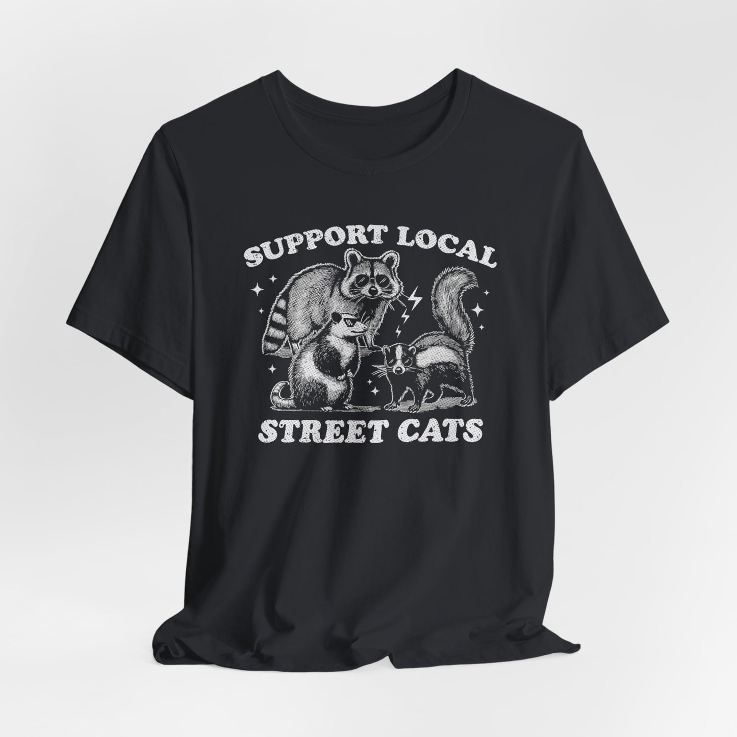 Support Local Street Cats T-shirt, Raccoon Shirt