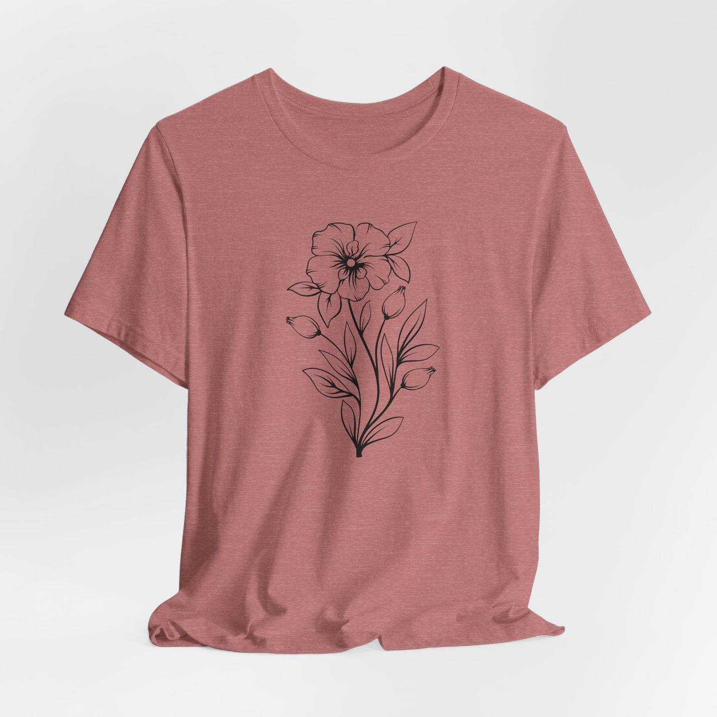 Women's Favorite Flower Tee, Garden Shirt, Minimalist Shirt, Floral Shirt