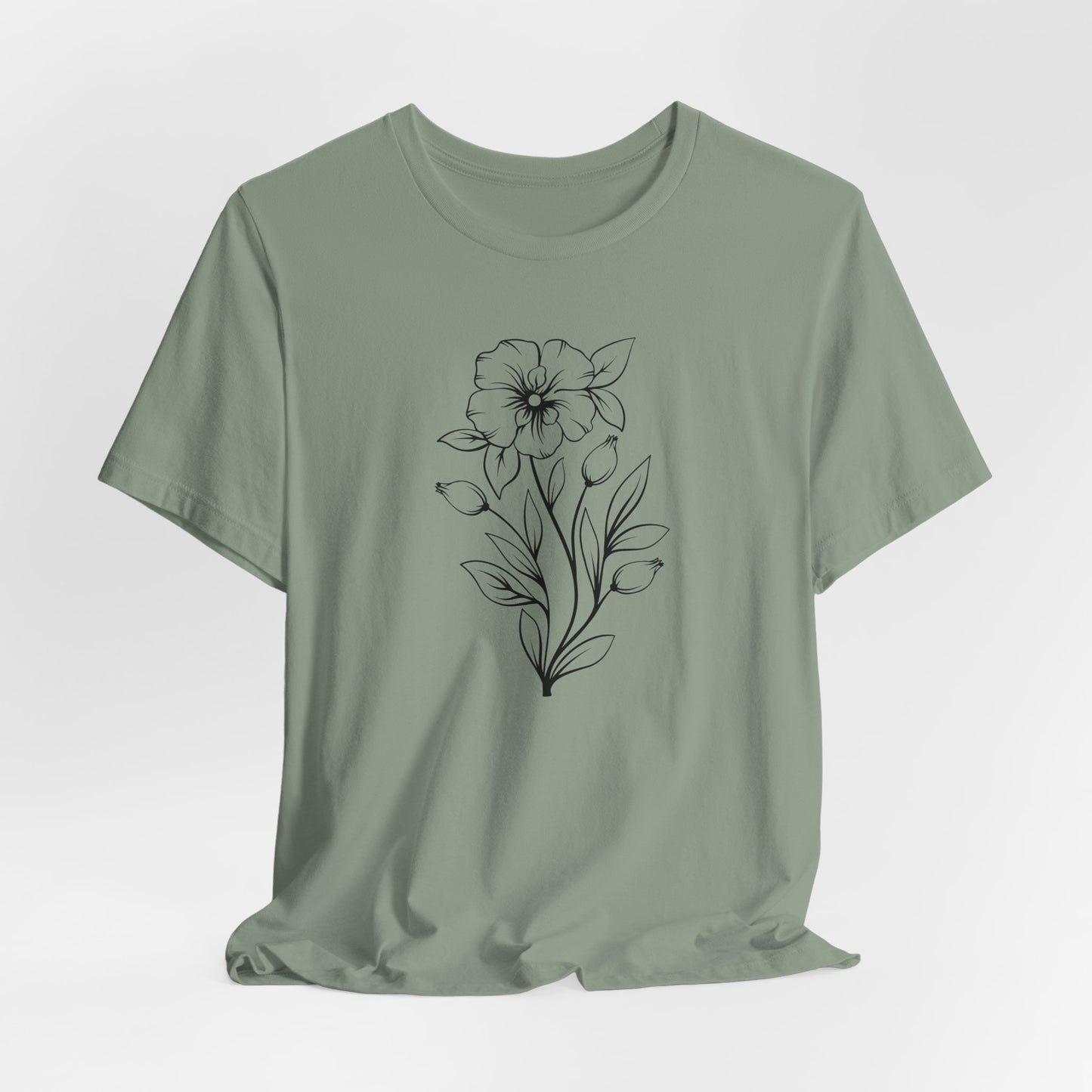 Women's Favorite Flower Tee, Garden Shirt, Minimalist Shirt, Floral Shirt