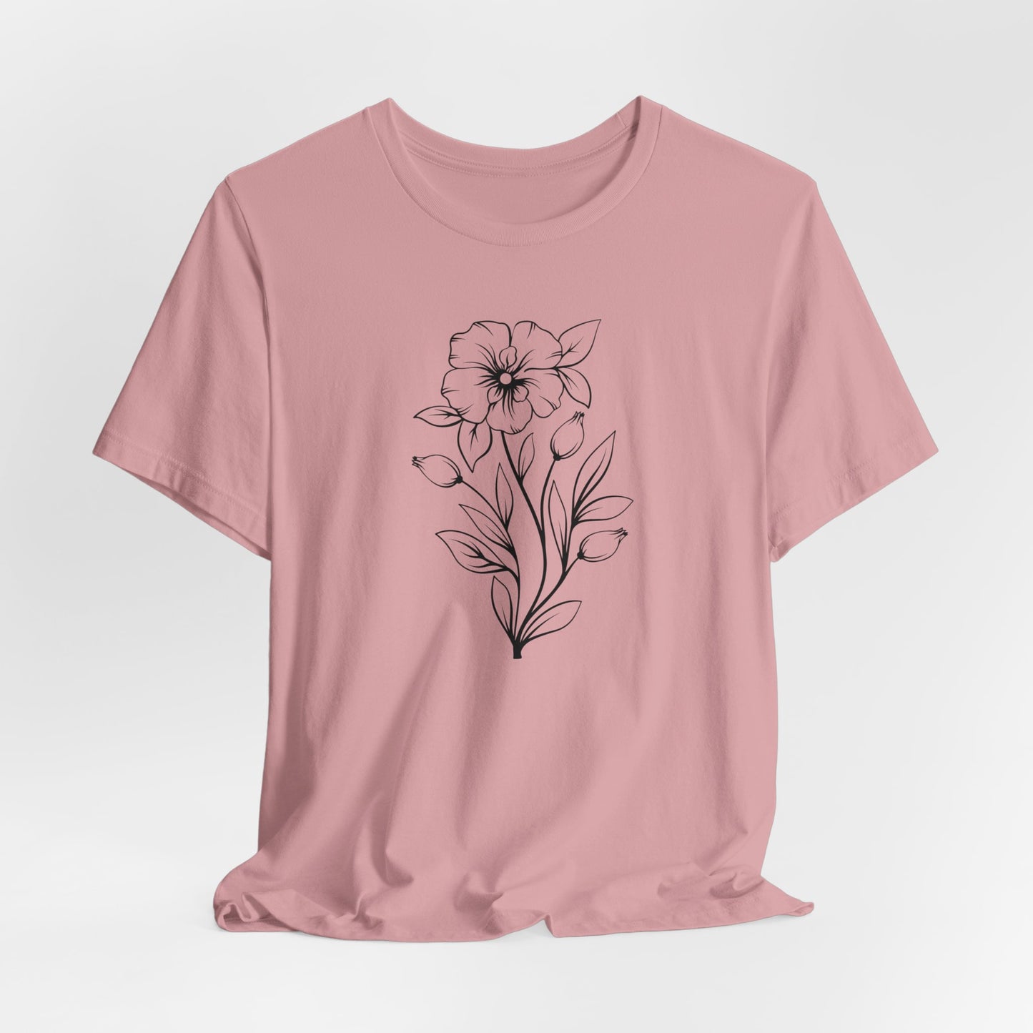 Women's Favorite Flower Tee, Garden Shirt, Minimalist Shirt, Floral Shirt