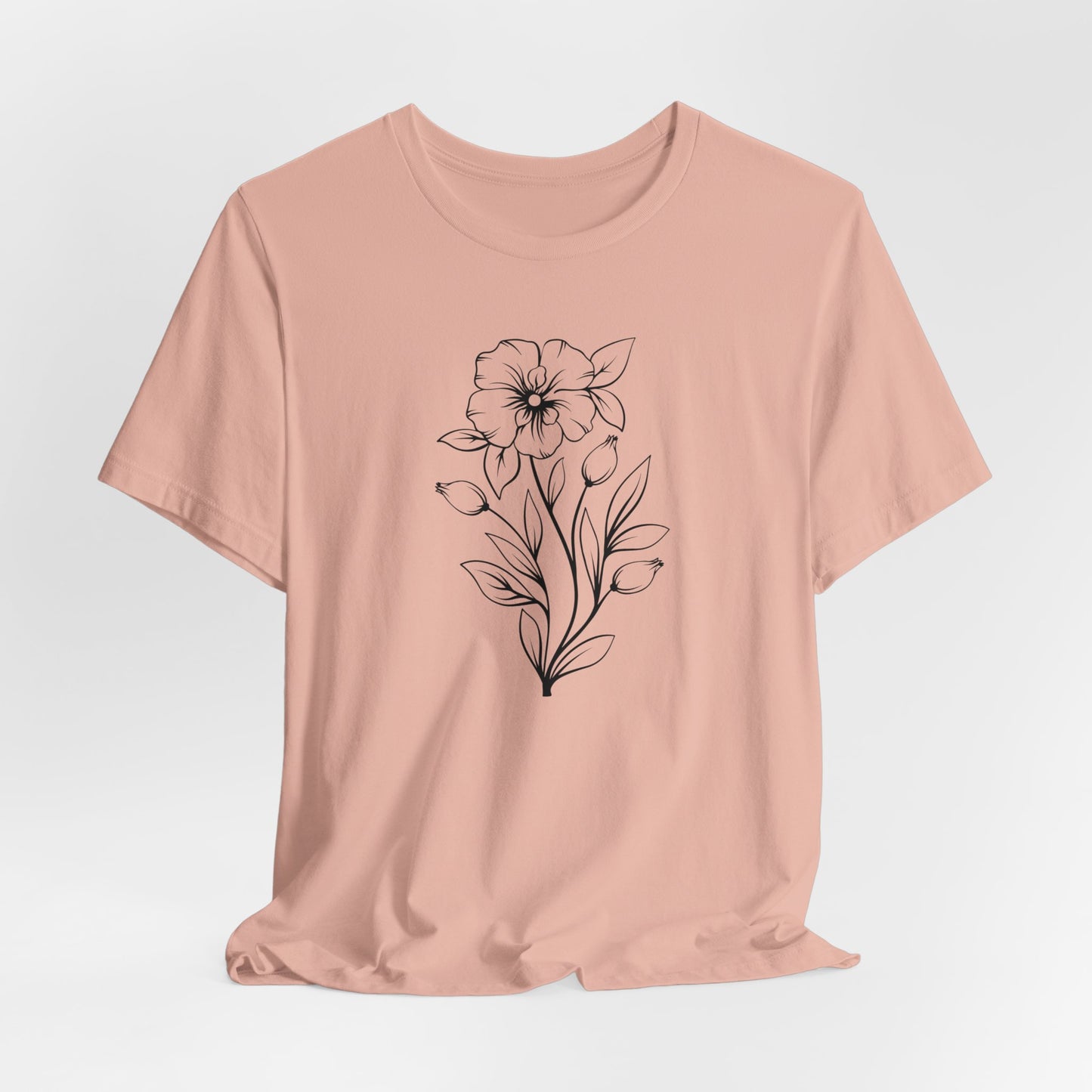 Women's Favorite Flower Tee, Garden Shirt, Minimalist Shirt, Floral Shirt