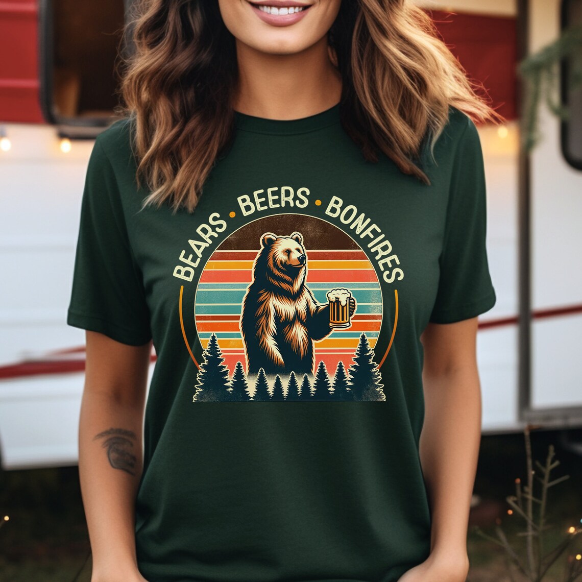 Bears, Beers, Bonfires T-Shirt, Camping Shirt