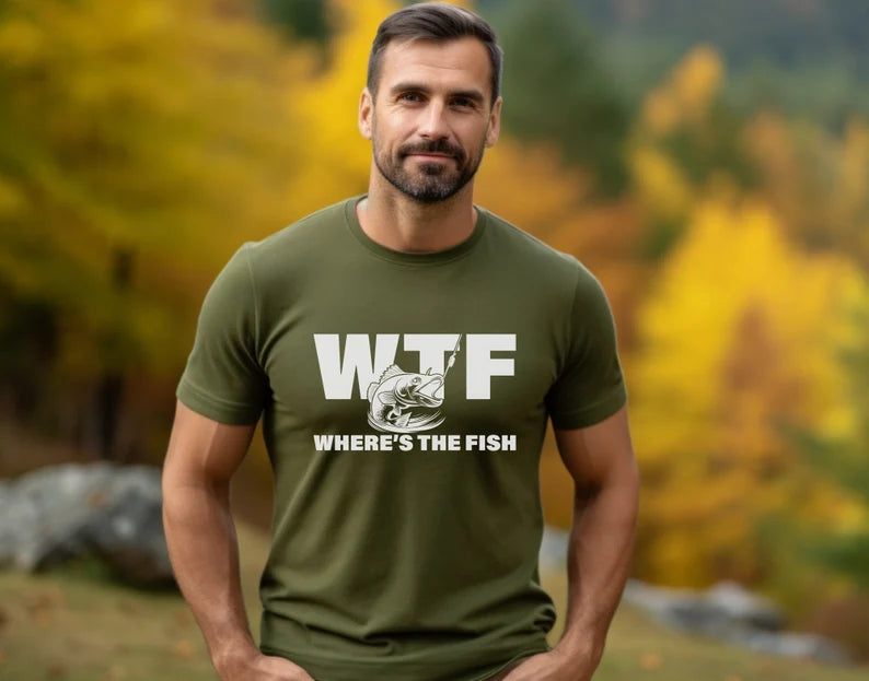 Where's The Fish T-shirt, Dad Gift, Fathers Day Gift, Fishing Lover, Fishing Shirt, Fishing Humor