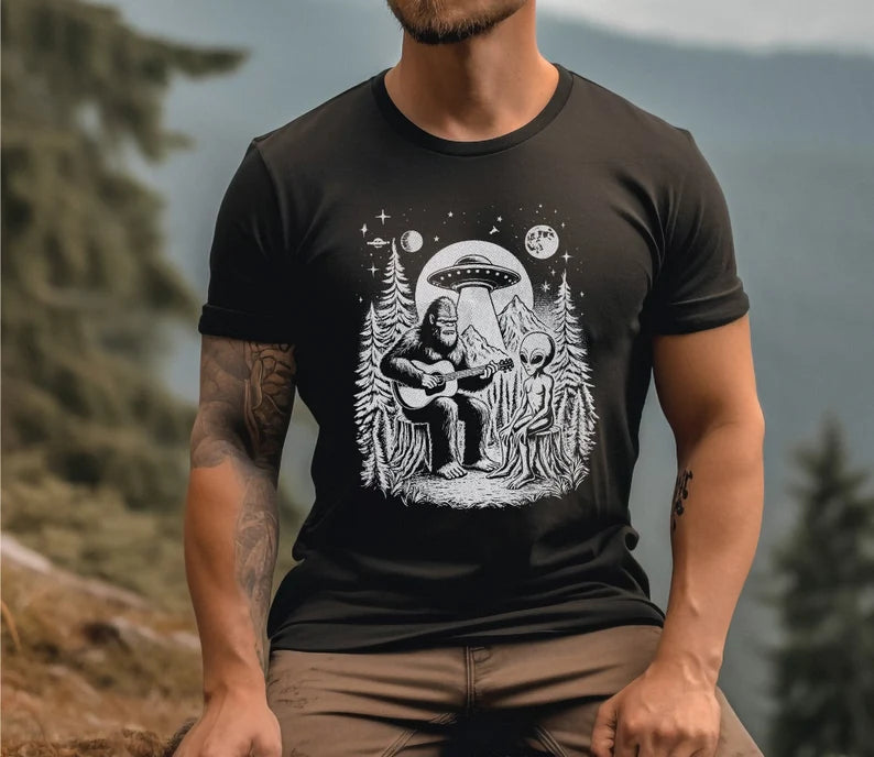 Bigfoot & Aliens T-Shirt, Funny Shirt