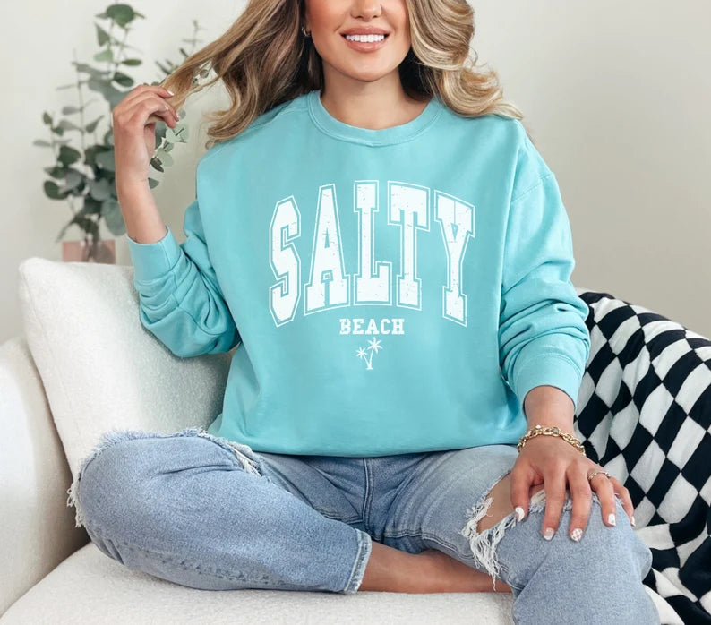 Salty Beach Crewneck Sweatshirt