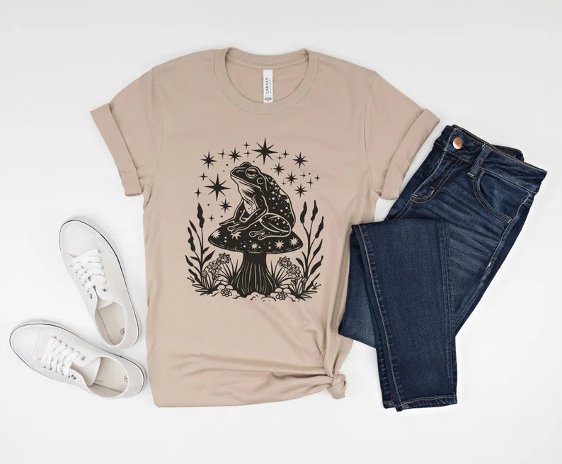 Celestial Frog & Mushroom T-Shirt
