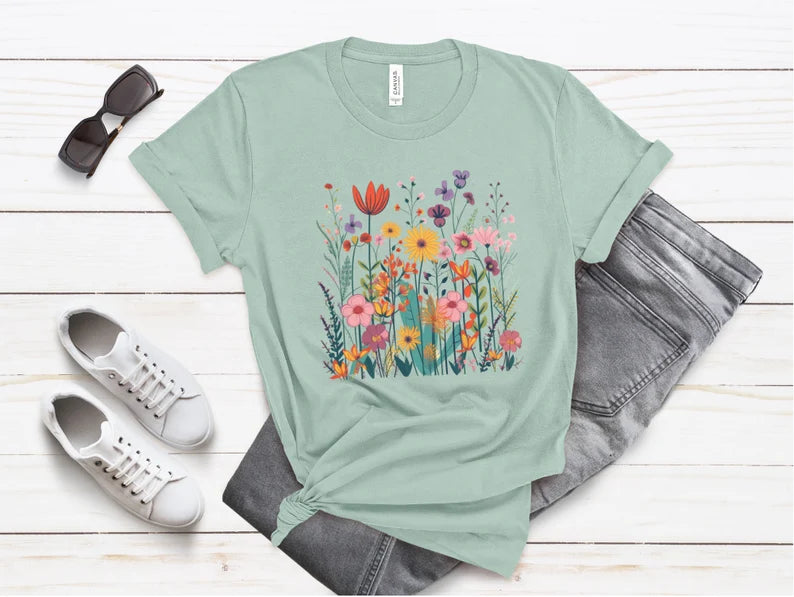 Wildflowers T-Shirt, Floral Shirt, Spring Shirt
