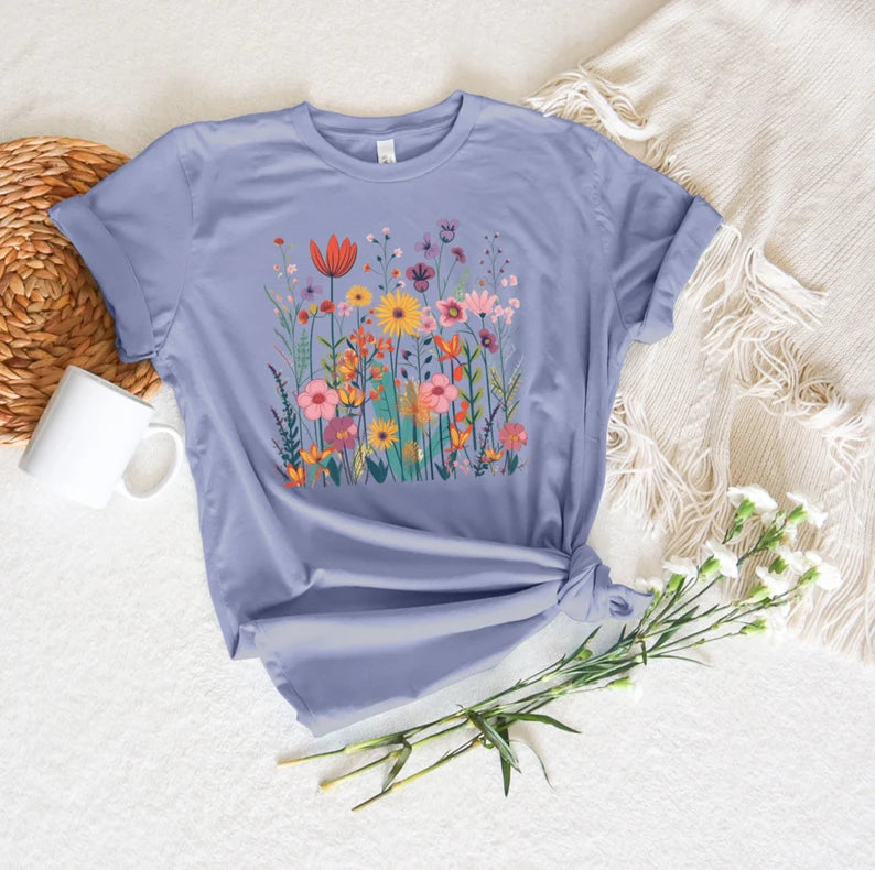 Wildflowers T-Shirt, Floral Shirt, Spring Shirt