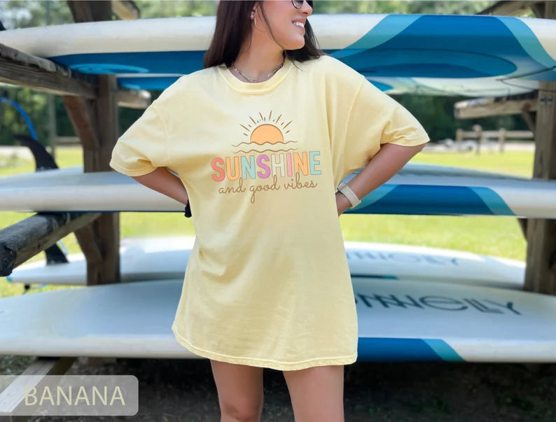 Sunshine and Good Vibes, Summer T-Shirt, Vacation Shirt
