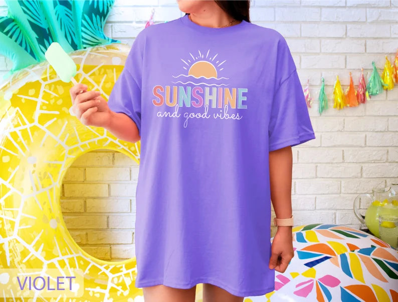 Sunshine and Good Vibes, Summer T-Shirt, Vacation Shirt