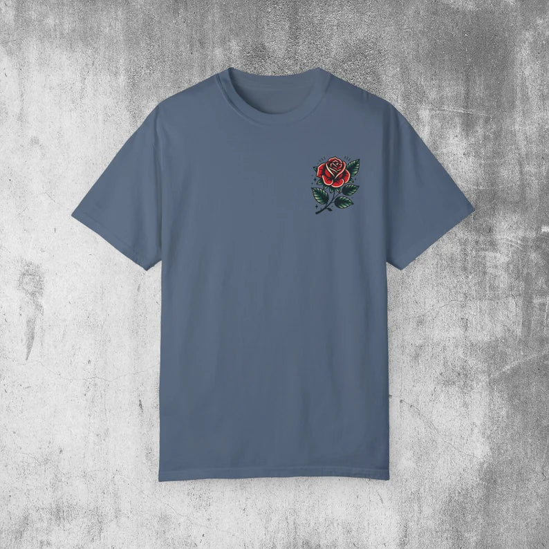 Tattoo Rose Vintage Style Shirt, Floral, Unisex, Retro Tattoo Shirt, Tattoo Top, Old School Tattoo T-Shirt