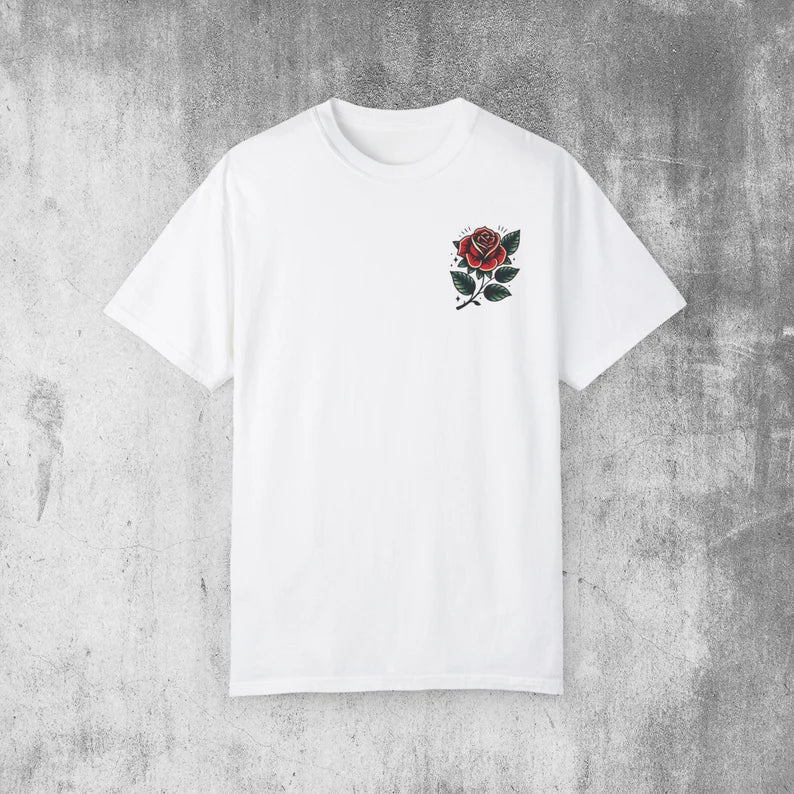 Tattoo Rose Vintage Style Shirt, Floral, Unisex, Retro Tattoo Shirt, Tattoo Top, Old School Tattoo T-Shirt