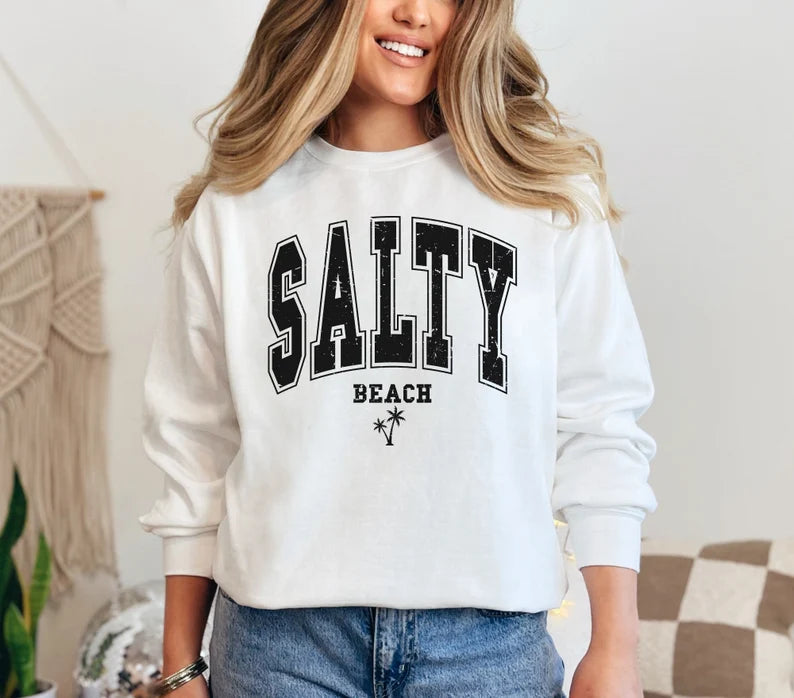 Salty Beach Crewneck Sweatshirt