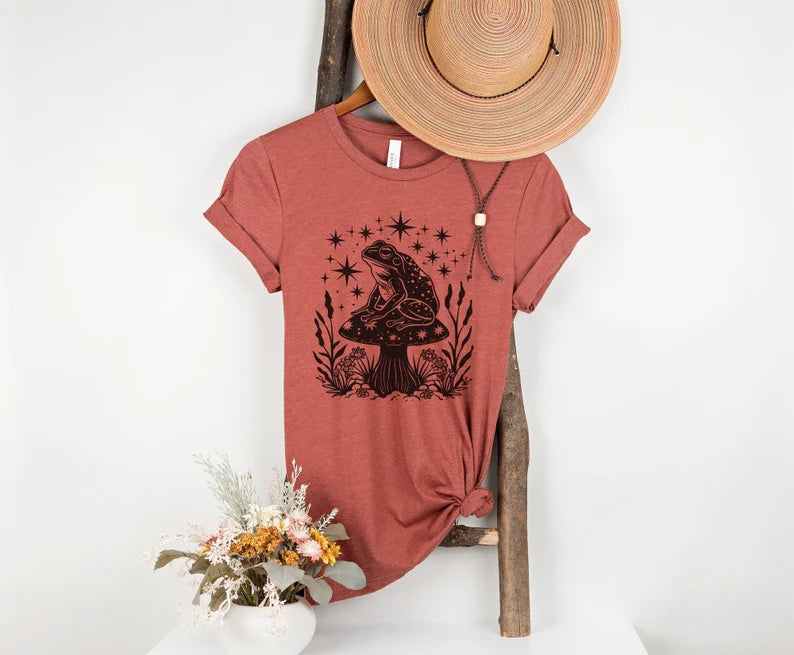 Celestial Frog & Mushroom T-Shirt