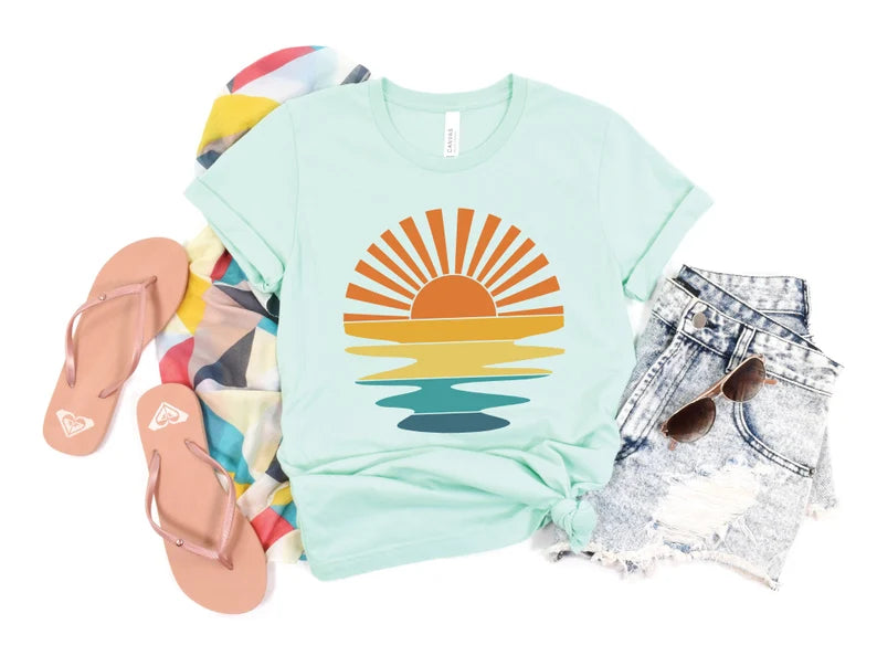 Retro Sunset Rays T-Shirt