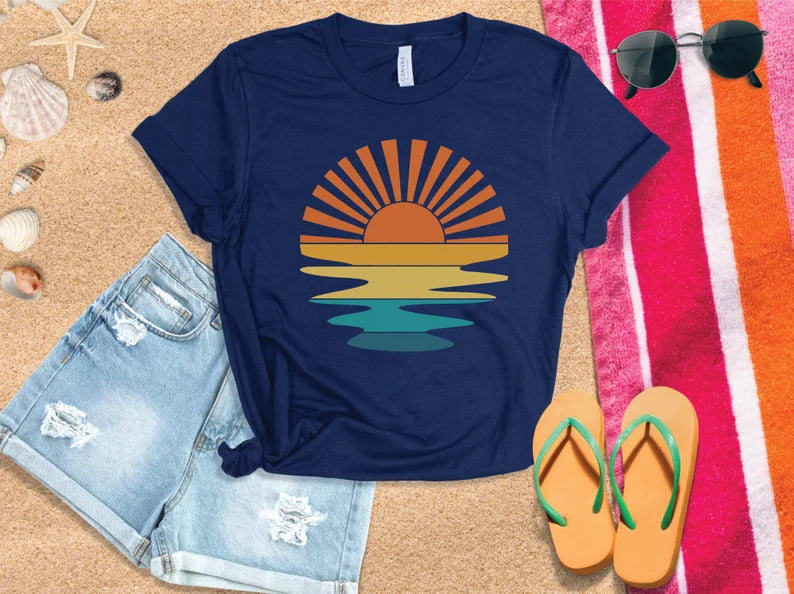 Retro Sunset Rays T-Shirt