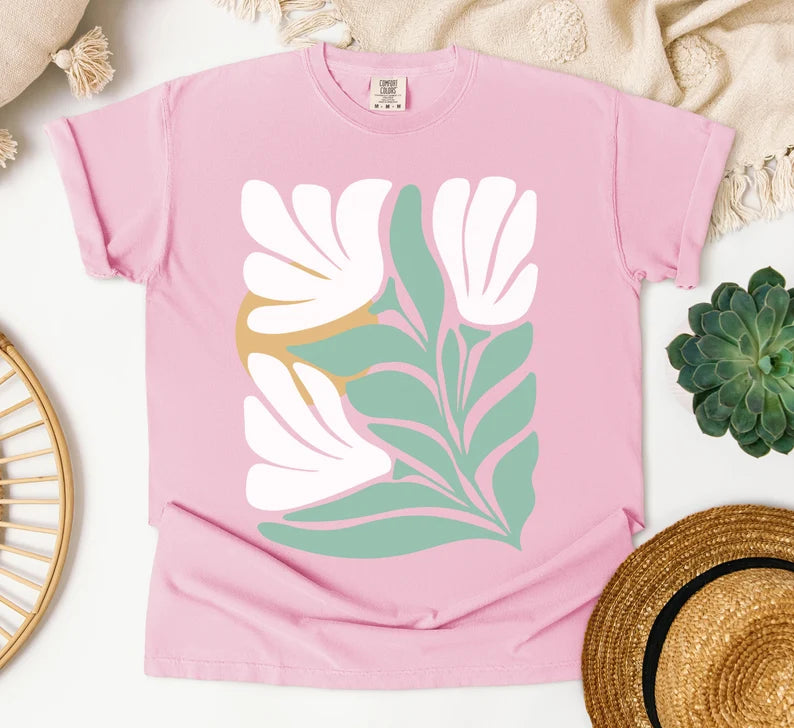 Retro Boho Flowers Graphic Tshirt