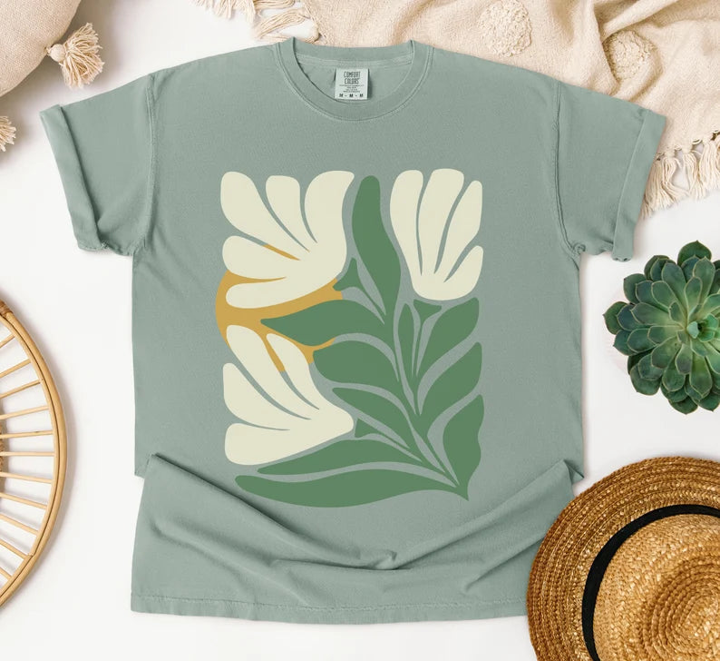 Retro Boho Flowers Graphic Tshirt