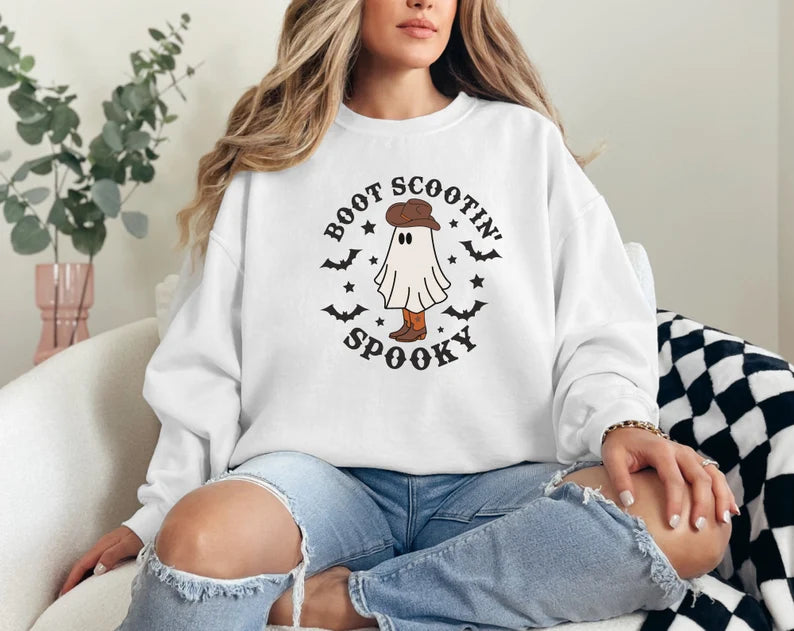 Boot Scootin Spooky Halloween Crewneck Sweatshirt