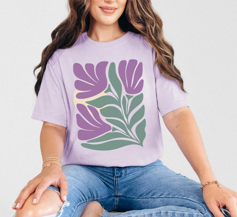 Retro Boho Flowers Graphic Tshirt