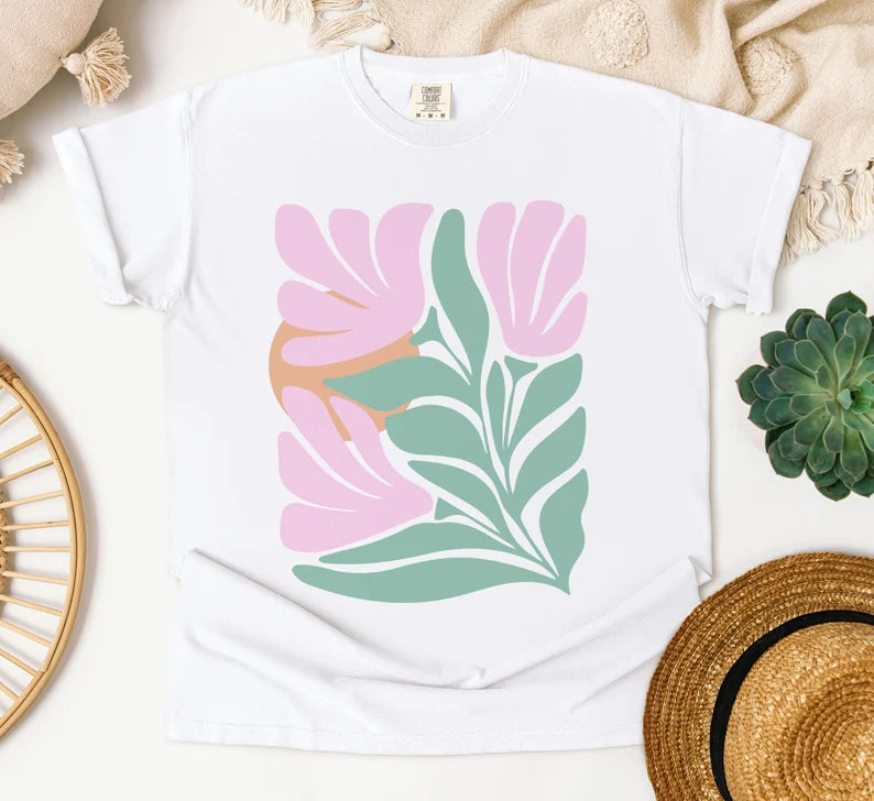 Retro Boho Flowers Graphic Tshirt