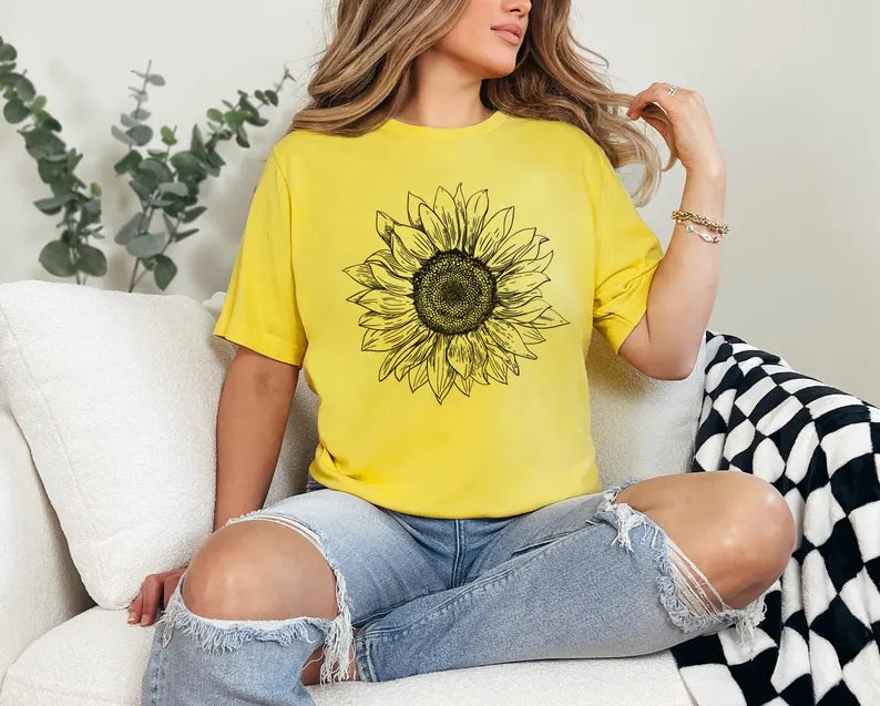 Sunflower T-Shirt, Garden Shirt, Fall Shirt