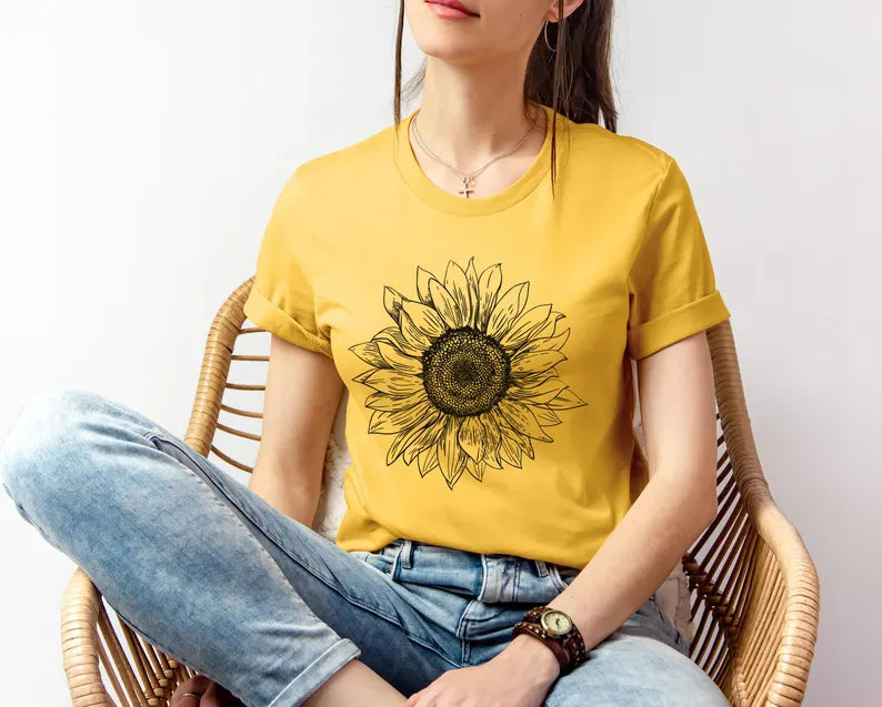 Sunflower T-Shirt, Garden Shirt, Fall Shirt