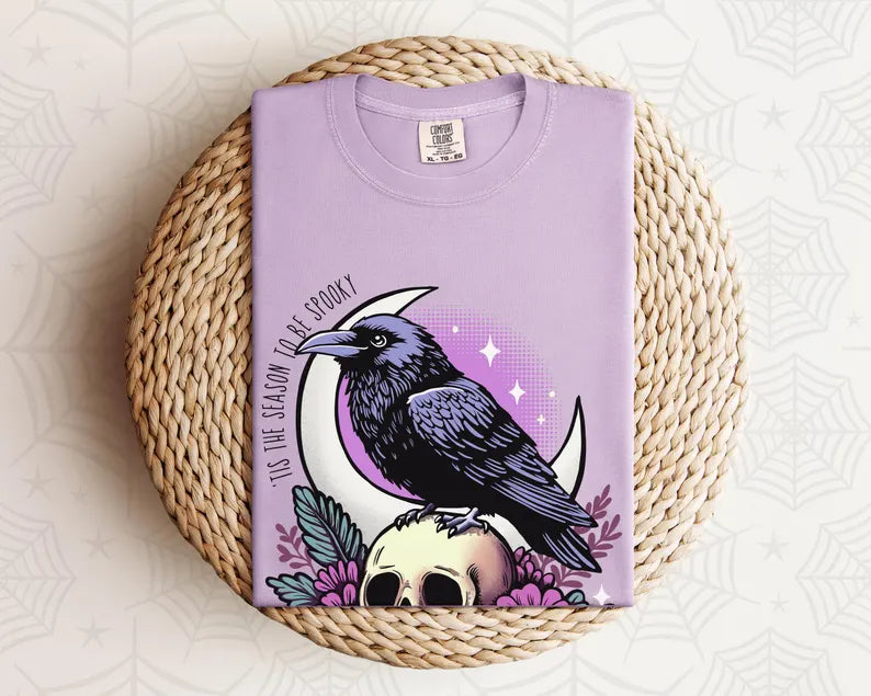 'Tis The Season To Be Spooky Crow & Skull T-Shirt