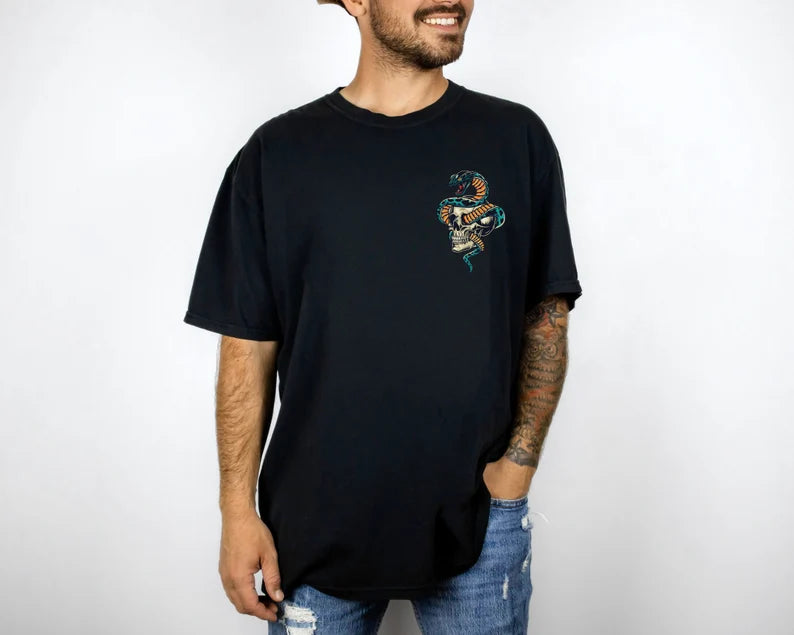 Snake & Skull Tattoo T-Shirt