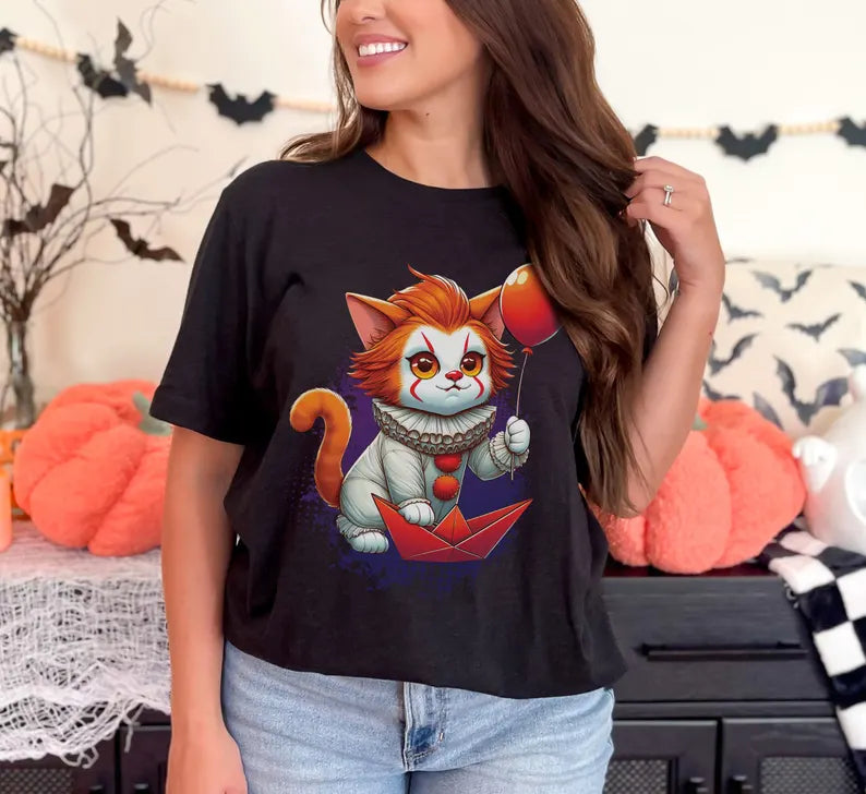 Pennywise Cat T-Shirt, Halloween Shirt, IT shirt, Fall Shirt