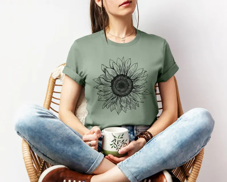 Sunflower T-Shirt, Garden Shirt, Fall Shirt
