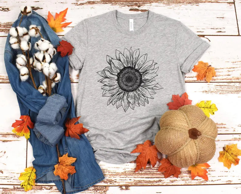 Sunflower T-Shirt, Garden Shirt, Fall Shirt