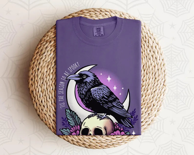 'Tis The Season To Be Spooky Crow & Skull T-Shirt