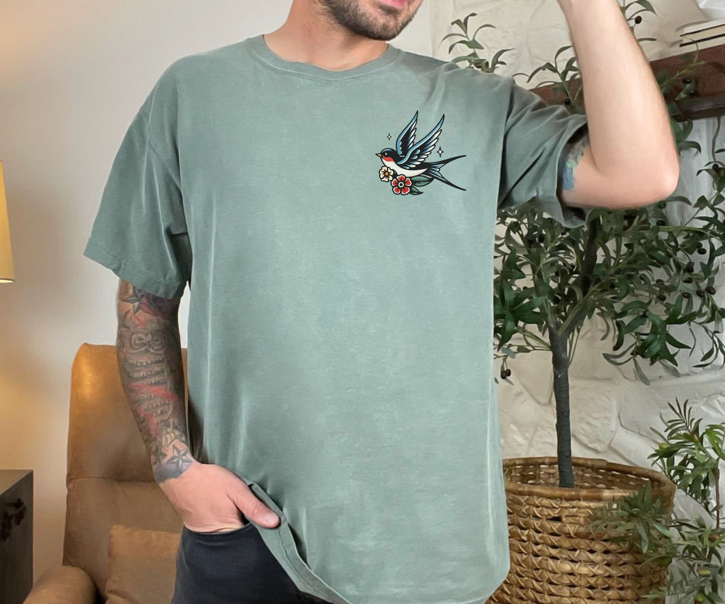 Vintage Tattoo Style Swallow T-Shirt