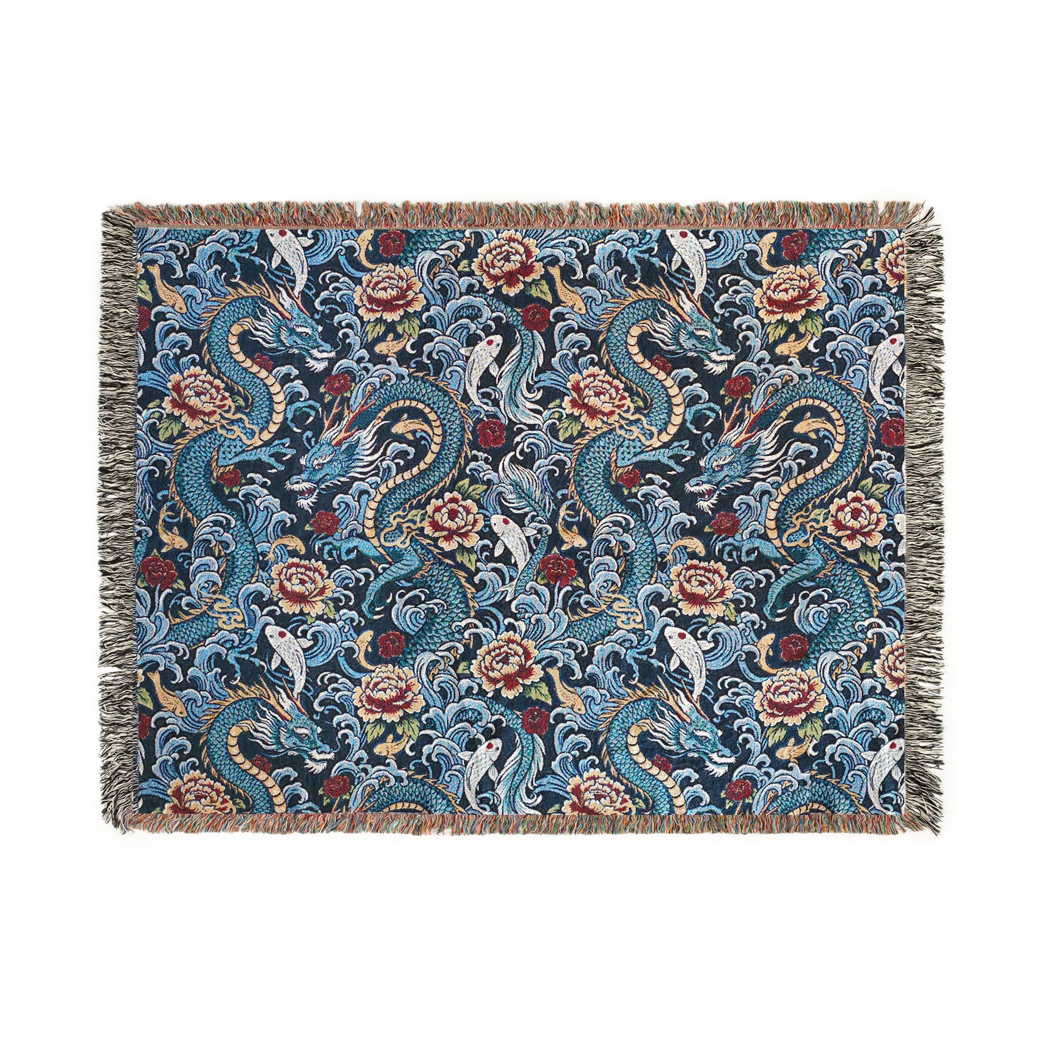 Dragon Waves Woven Blanket