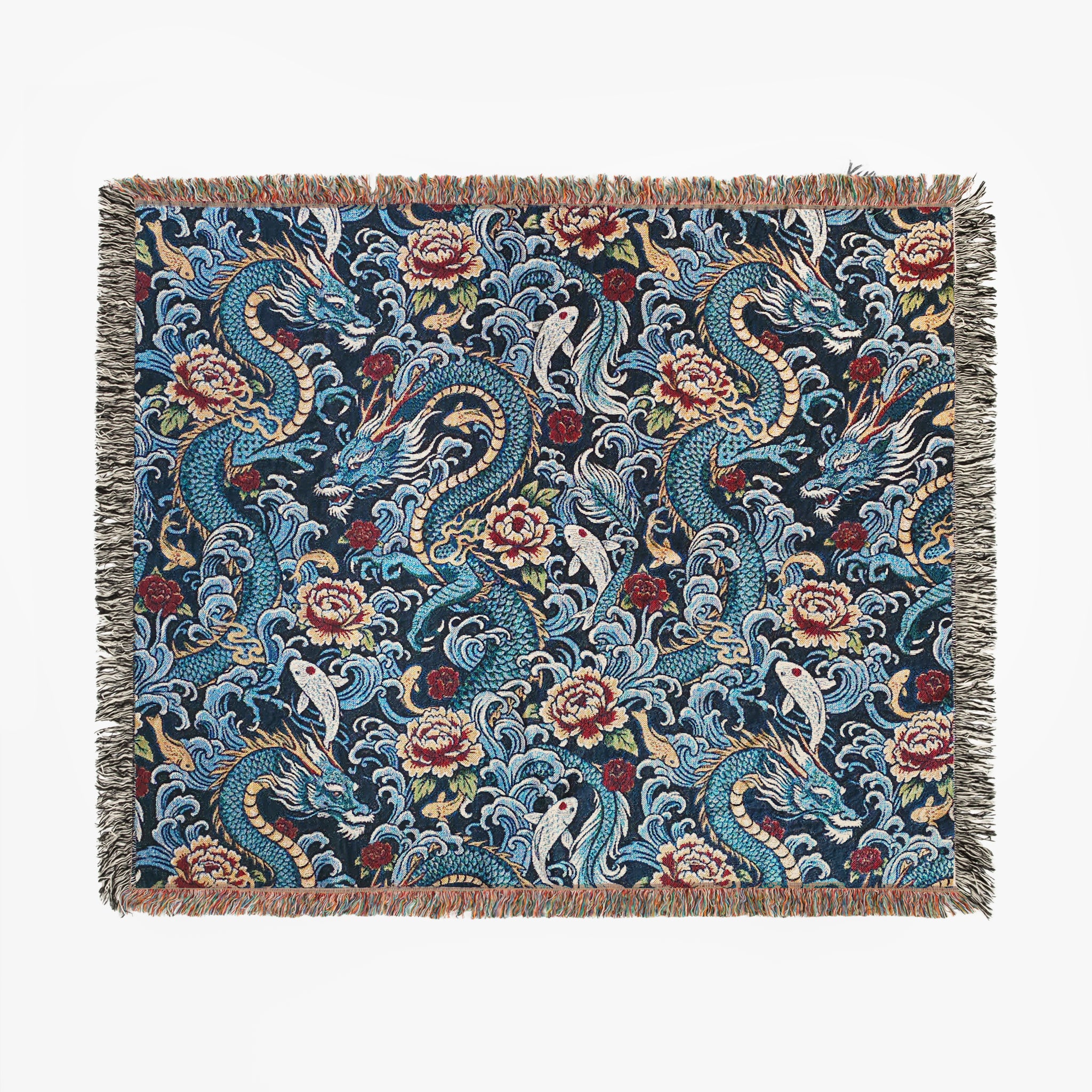 Dragon Waves Woven Blanket