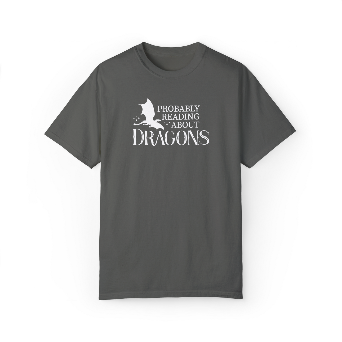 Probably Reading About Dragons T-Shirt, Fourth Wing, Gift for Librarian, Book Lover, Fantasy Book Shirt, Dragon Shirt