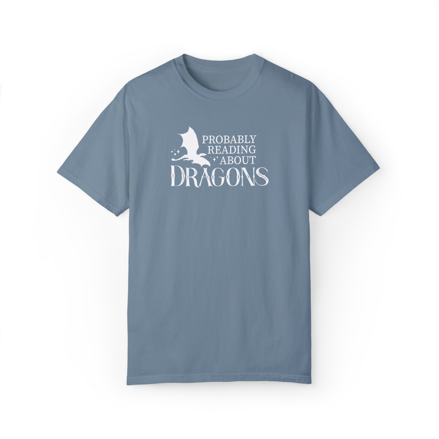 Probably Reading About Dragons T-Shirt, Fourth Wing, Gift for Librarian, Book Lover, Fantasy Book Shirt, Dragon Shirt