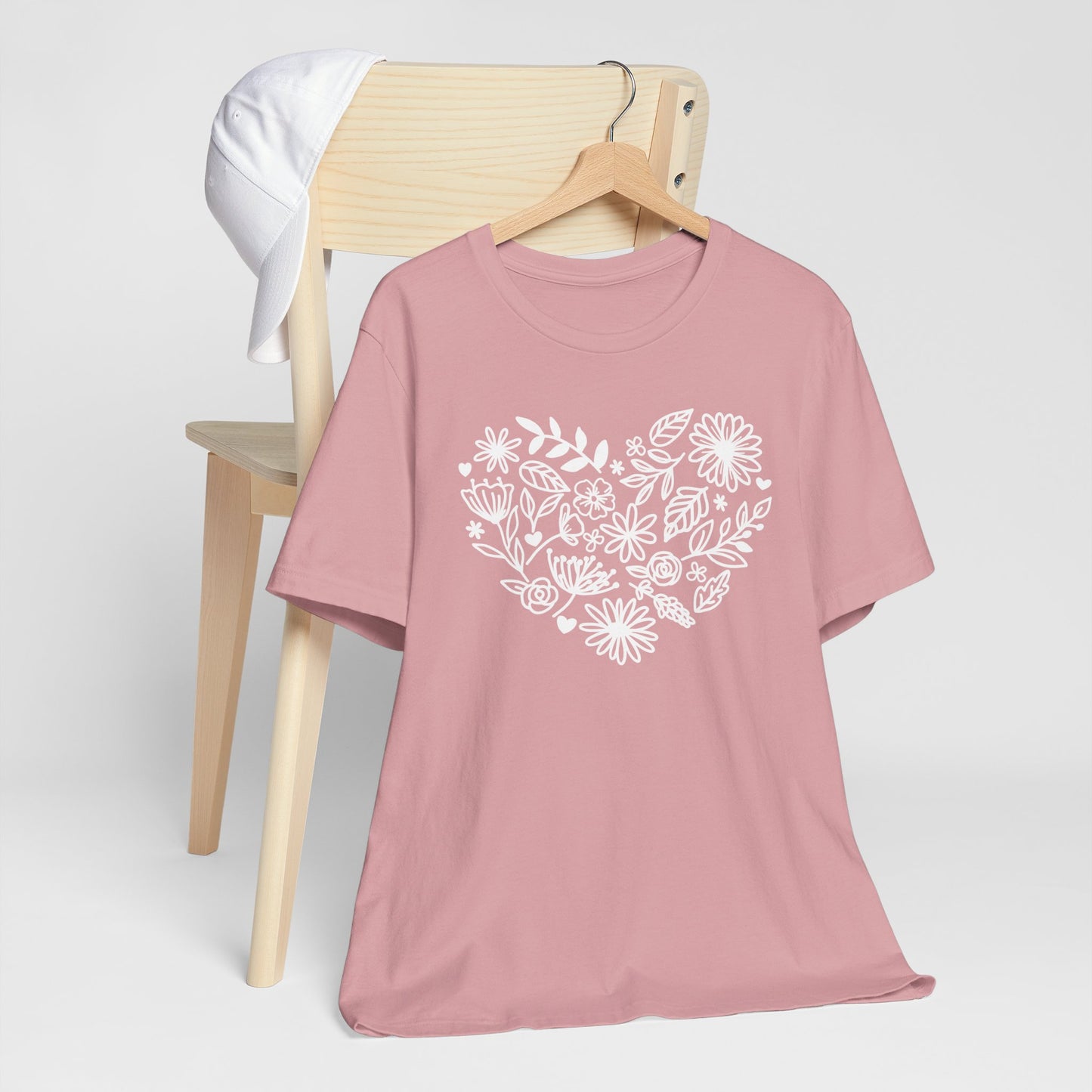 Flower Heart T-Shirt Floral, Botanical Shirt, Love Tee, Wildflowers