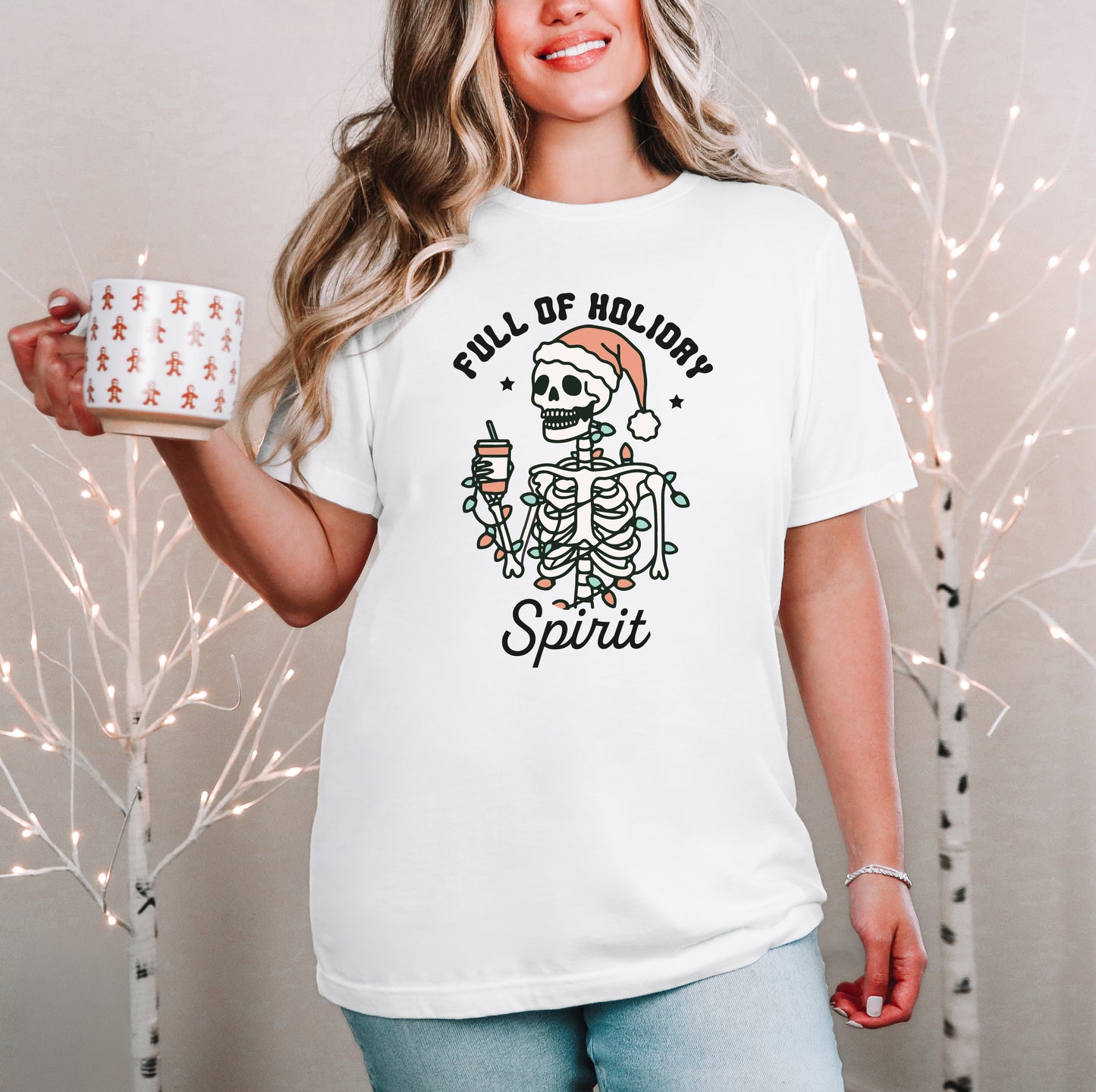Full of Holiday Spirit Skeleton Tee